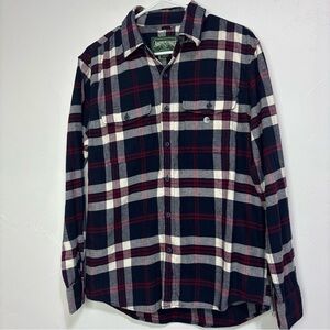 American Eagle NWT Flannel Plaid Men's Button Up Shirt Long Sleeve Small Navy